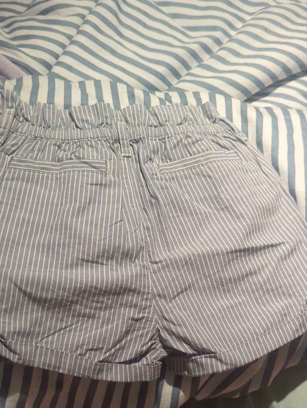 Striped Girl's Shorts in Light Blue (5yo)